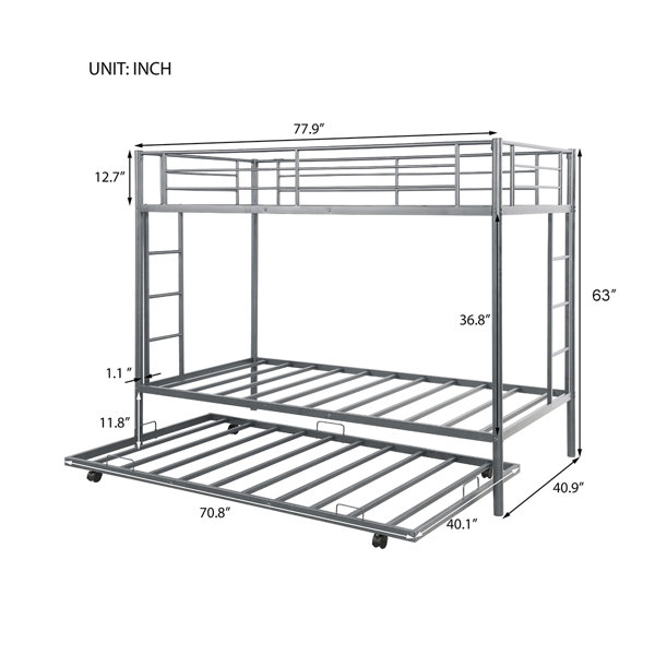 Latitude Run® Denali Twin Bunk Bed with Trundle & Reviews Wayfair